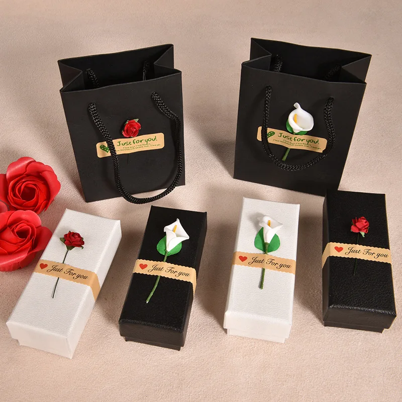 New style Custom logo Luxury Small empty Gift Box with delicate Red rose Sunflower for cosmetic lipstick packaging Wholesale