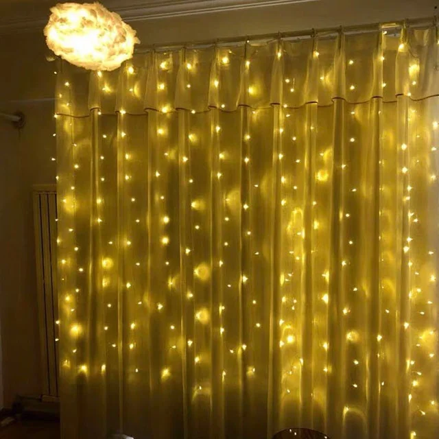 Manufactory Wholesale rainbow curtain remote timer stared fairy lights outdoor led light christmas for home decorations