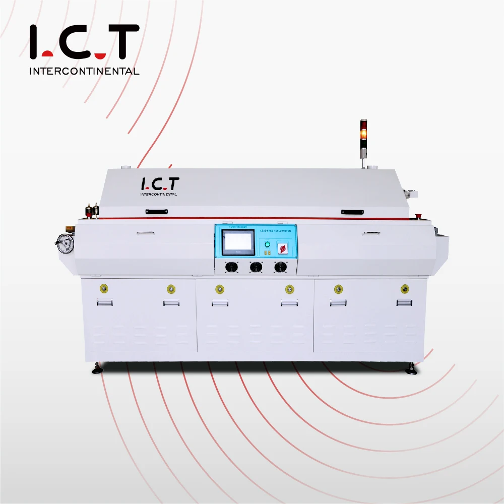 New Hot Temperature Data Logger Reflow Oven 6 Heating Zones Reflow Oven SMT Reflow Soldering Factory