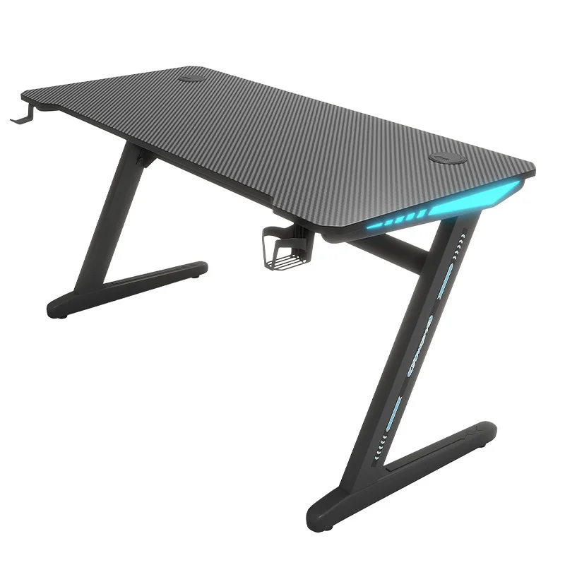 Заводская поставка 1200x600 игровой стол RGB светодиодные фонари для компьютера ПК Рабочий из металла и дерева с безопасной упаковкой