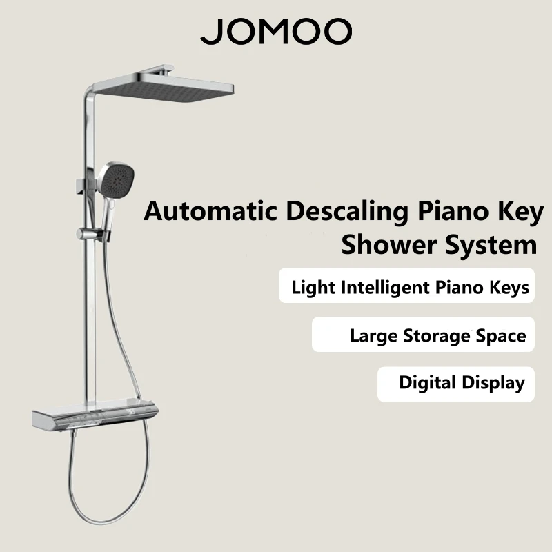 JOMOO Intelligent Automatic Descaling Shower Set Bathroom Piano Key Shower SystemTemperature Sensing Digital Display Bath Mixer