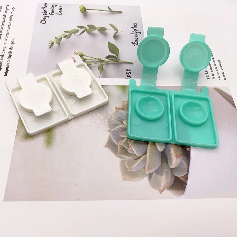 RGP lens flat bed soaking case customized hard lenses cases ok lens accessories wholesale