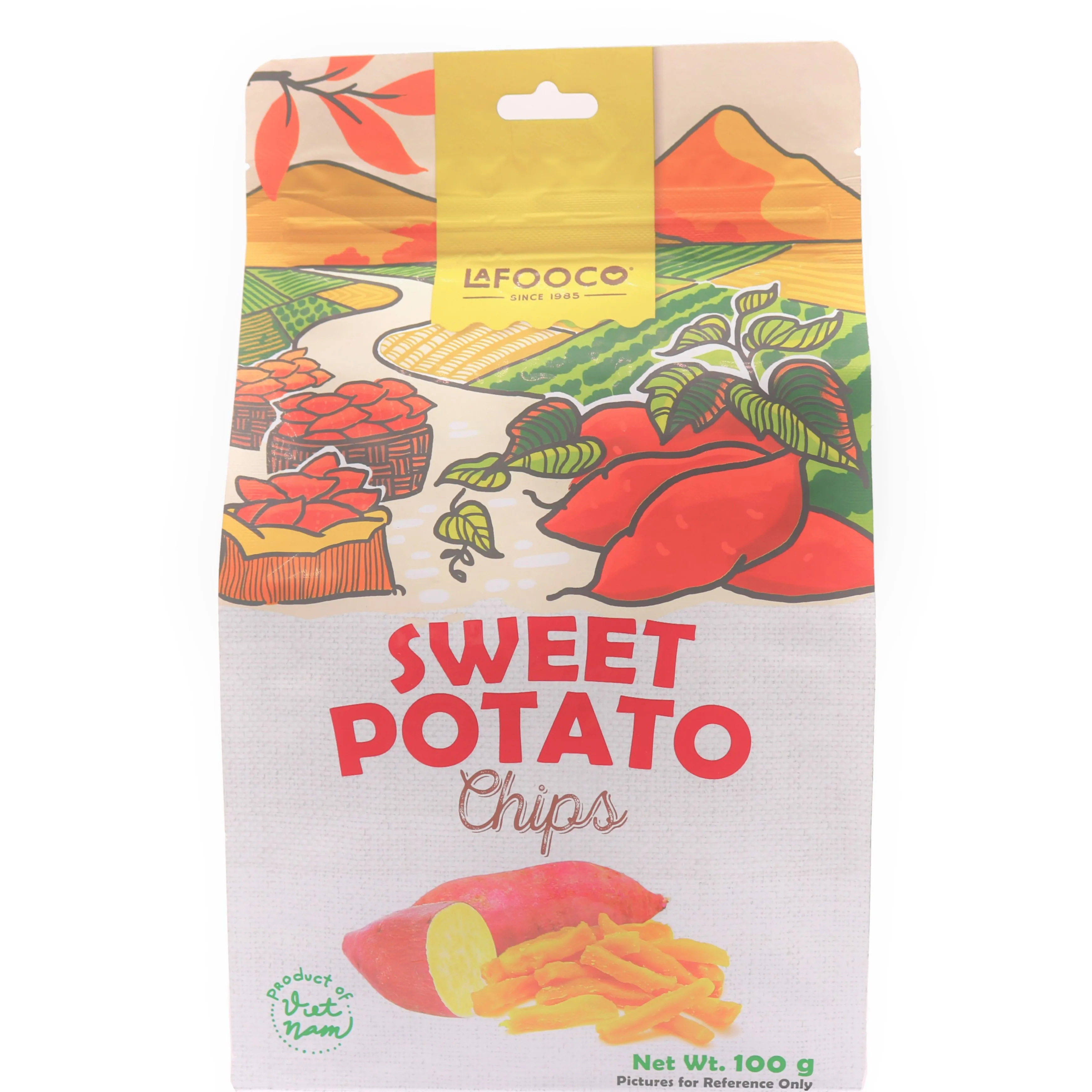 OEM Sweet Potato Chips in Vietnamese Specialty Snack 100g Standing Pouch Bag