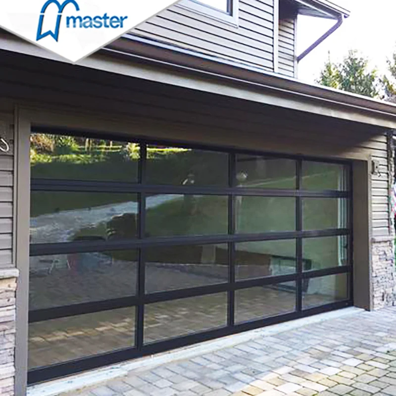 Wholesale Automatic Sectional Overhead Electric Frame Aluminum Glass Garage Doors With High Quality