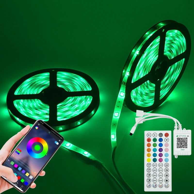 High Quality 12V SMD 5050 RGB APP and Remote Control 5M 10M Landscape Waterproof Smart Luces LED Tape Strip Light