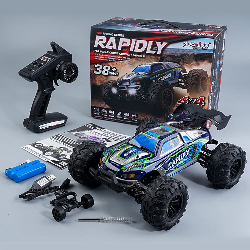 38 KM/H SCY 16101 RC Car 1/16 Scale 4WD 2.4GHZ Off Road Monster Truck Blue/Purple Color High Speed Racing Remote Control Truck