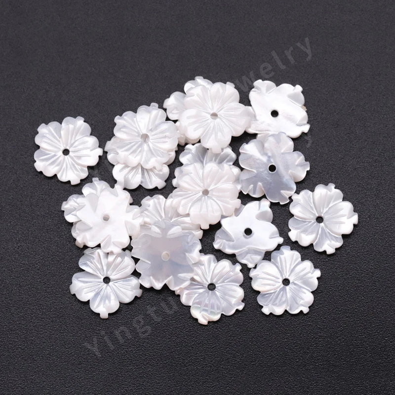 Yingtuo Jewelry Trendy Flower DIY White Mother of Pearl Shell Natural Gemstone for Jewelry Making
