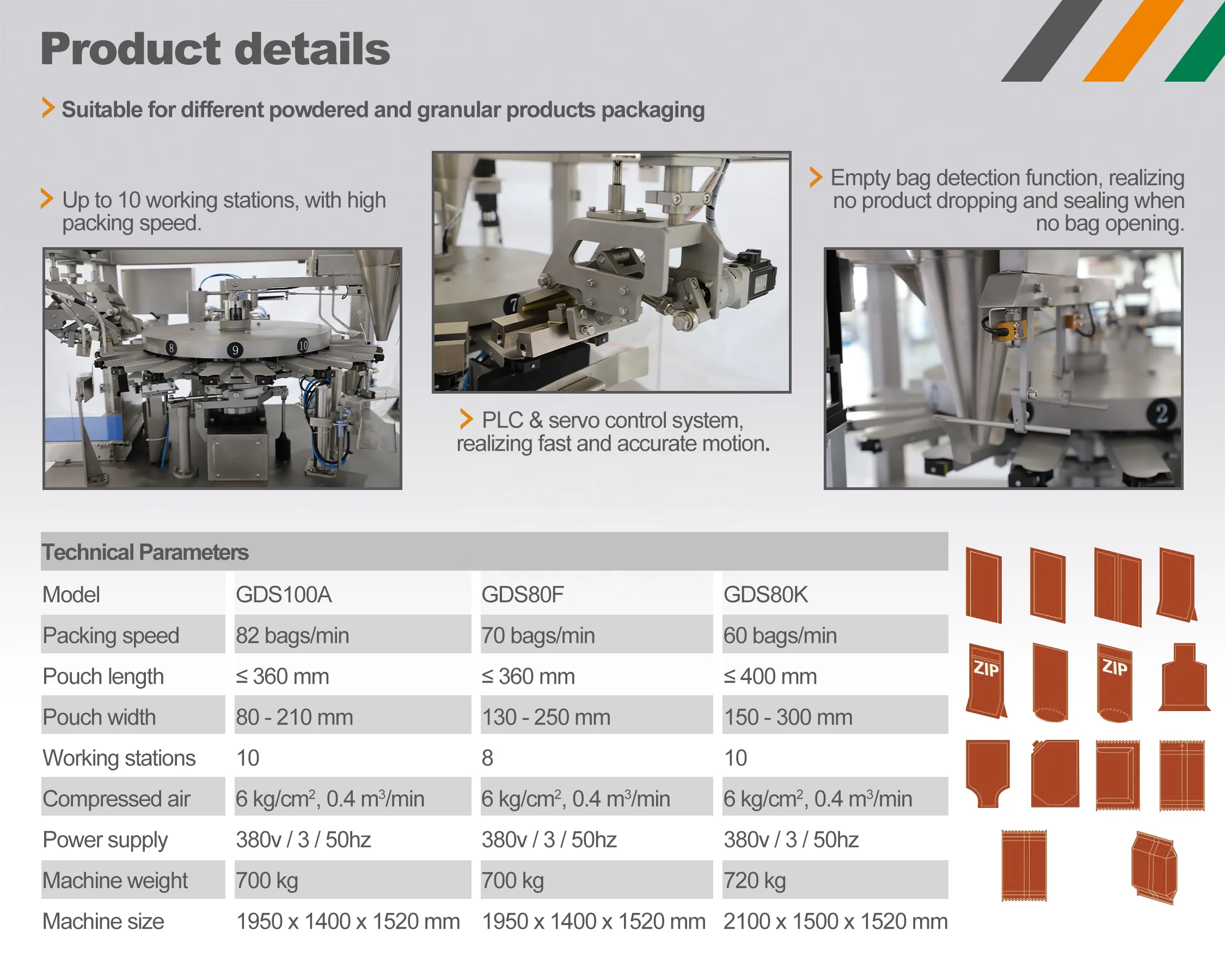 automatic premade powder plastic zipper pouch vertical form fill seal packing machine with auger filler