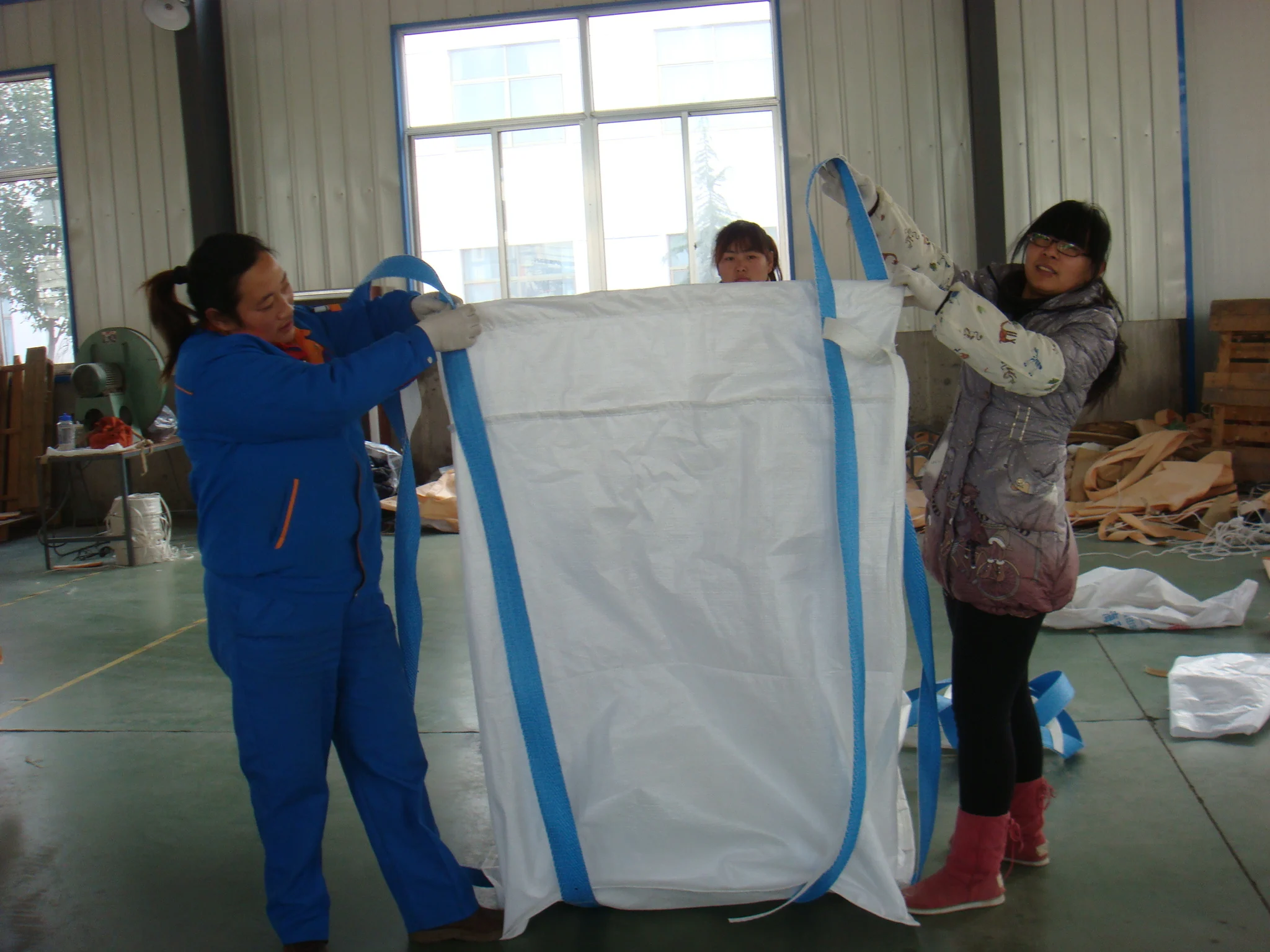 Sling Bag soft pallet for Cement 1500kg Acceptable Breathable Flat Bottom Available HUAXIANG 105*145*132cm 2000pcs Top Full Open