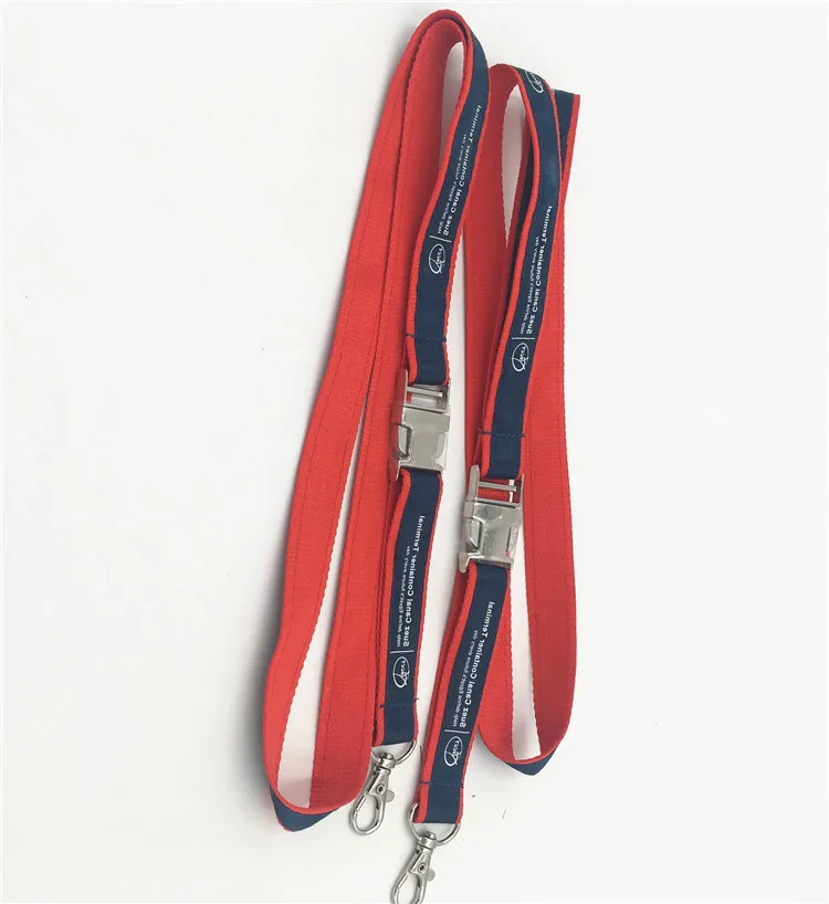 Personalized High Quality Satin Id Card Holder Lanyard With Metal Hook