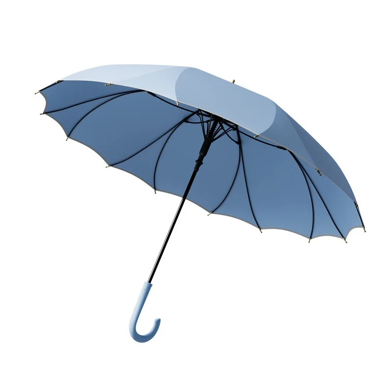 High Quality Automatic One-Piece Straight Rod Umbrella Modern Design Polyester Material Folding Logo Reinforced Wind Adults
