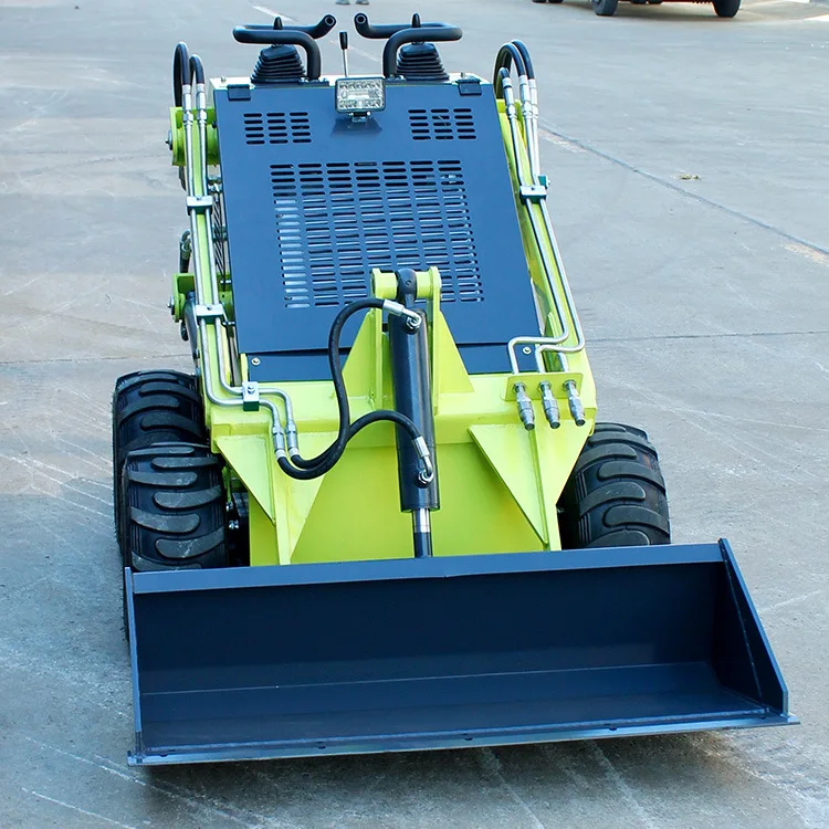 Small Skid Steer Loader 4WD Wheel Mini Front Loaders Multi Functional Mini Skid Steer Loader Attachments Construction Machinery