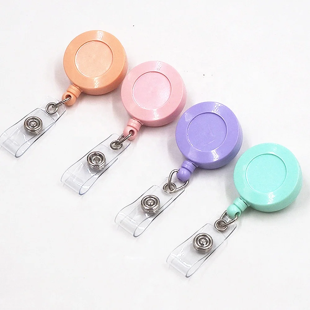 Promotion Display ID Name Card Metal Badge Holder Anti Lost Clip Office Supply 360 Rotation Retractable Badge Reel