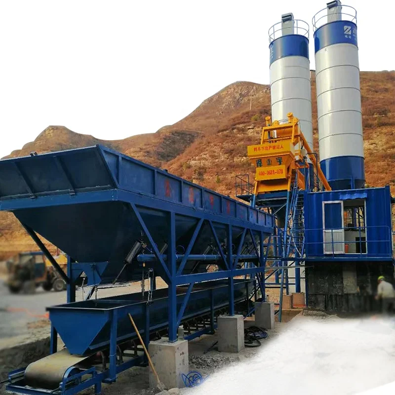 High Quality best price cement 75m3/h small concrete batching plant in Myanmar factory