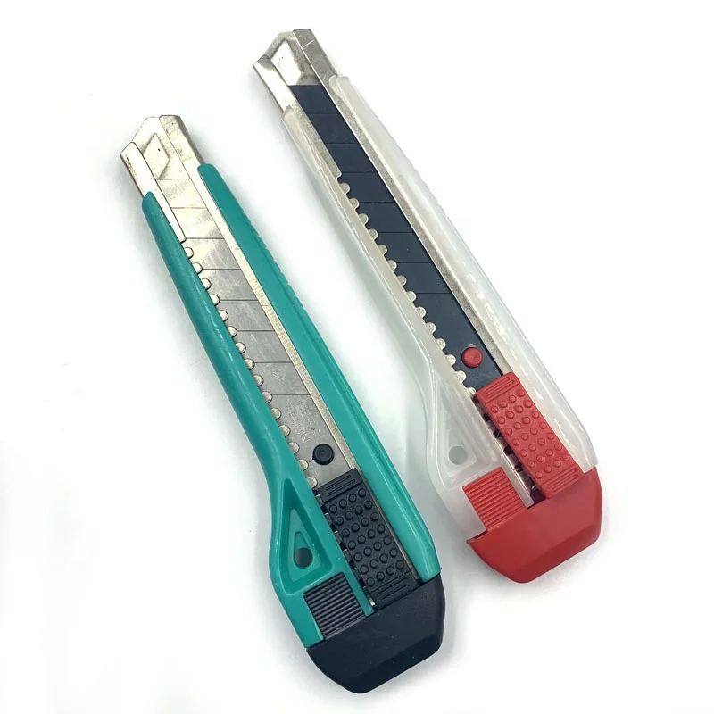 
Comfortable design plastic retrastable PP material SK5 blade cutter tool utility knife 