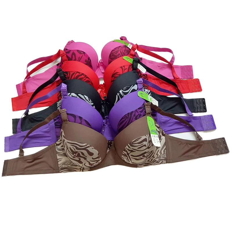 custom design sexy leopard thin cup shoulder strap widened three rows three button underwear bar