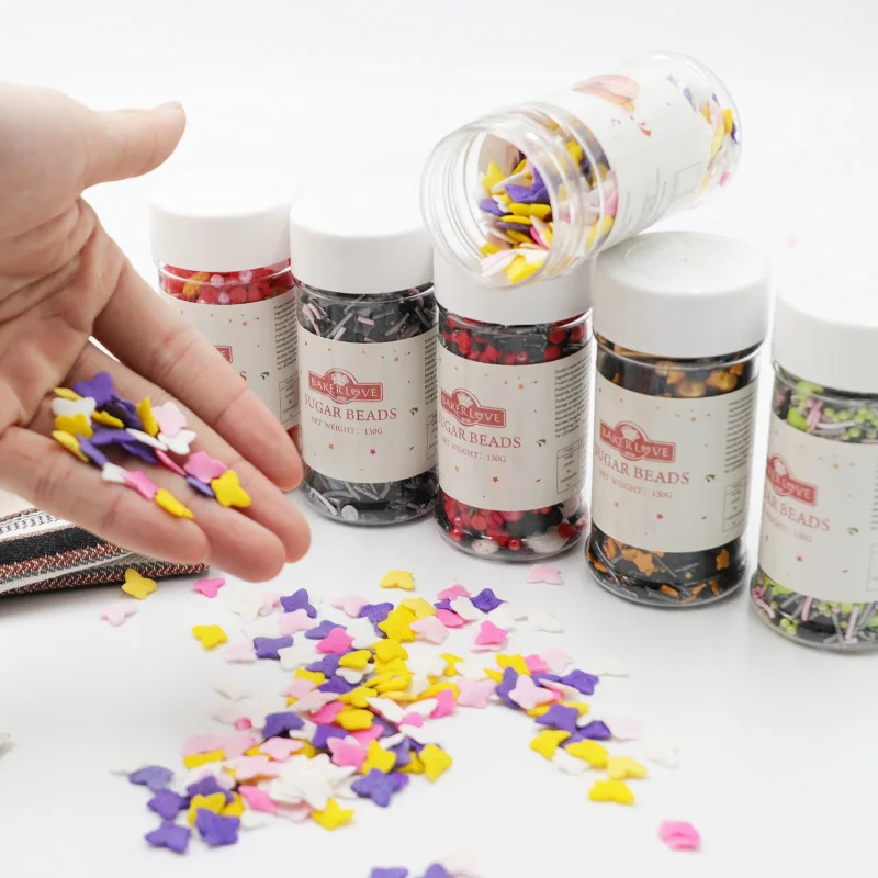 Edible Sprinkles Pearl Stars Sugar Comestibles Bulk Slices Rainbow Gold Blue Edible Sprinkles Candy For Cake Decoration