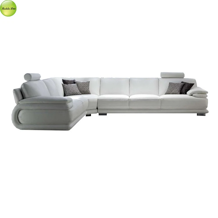 Living room white leather corner sofa designs 711