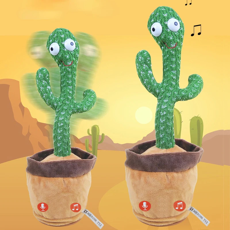 Говорящий кактус, танцевальные игрушки, говорящие повторно перезаряжаемые электронные плюшевые игрушки, крутящийся пение, танцор, беспроводной говорящий кактус