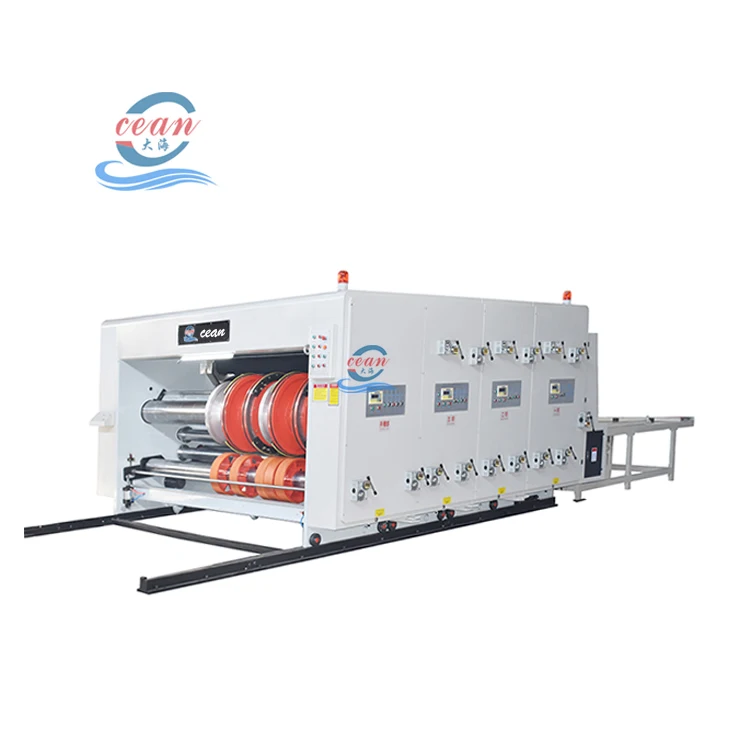 Chain feeder 2 color printing slotting machine corrugated sheet box machine