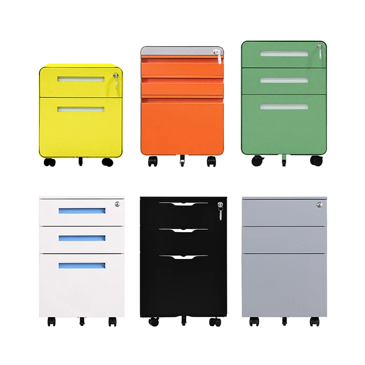 Knock-Down A4 File Metal Filing Office Storage cabinet Mobile Moving Pedestal Cabinet For Sale