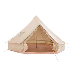 Custom Luxury Large Family Camp 3M 4M 5M 6M 7M Waterproof Beige mongolian yurt Cotton Canvas Bell Tent with Roof Stove Jack Hole