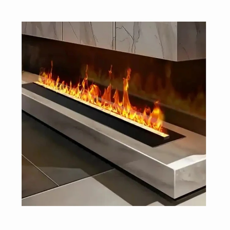 50' Led Flame Water Mist Fire Vapor Steam Electric Fireplace With Touchable Flame TV Stand Realistic Flame Effects