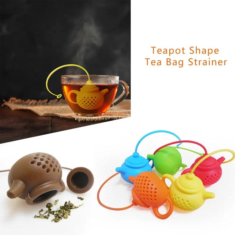 Silicone Teapot-Shape Tea Strainer Silicone Tea Bag Infuser Leaf Filter Diffuser Teaware Teapot Accessory Kitchen Gadget