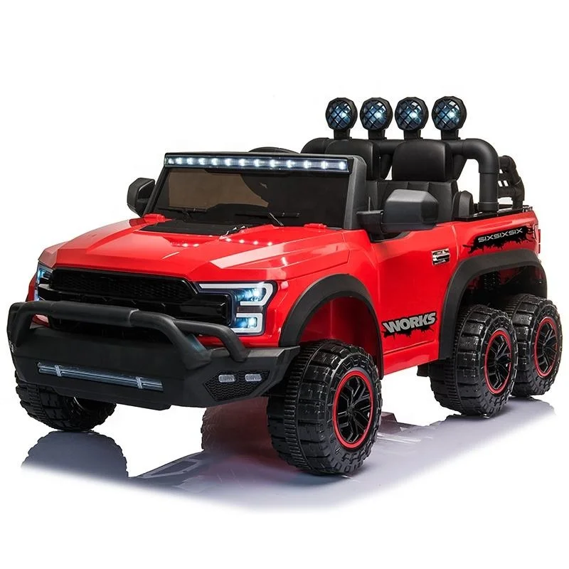 BunnyHi WJC007 New Fashion Children Toy Big RC 6x6 Truck Electric Kids Ride On Car With Remote for Kids 2 Seater