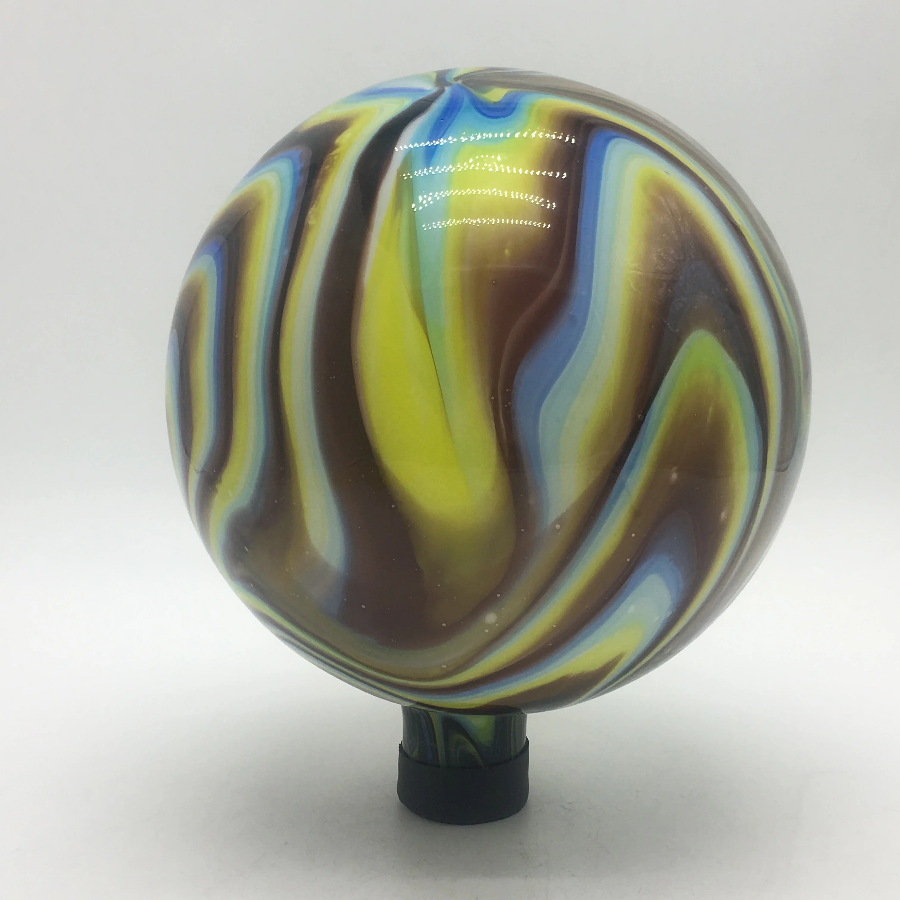 25cm Multicolored Glazed Glass Gazing Ball For Garden Decoration
