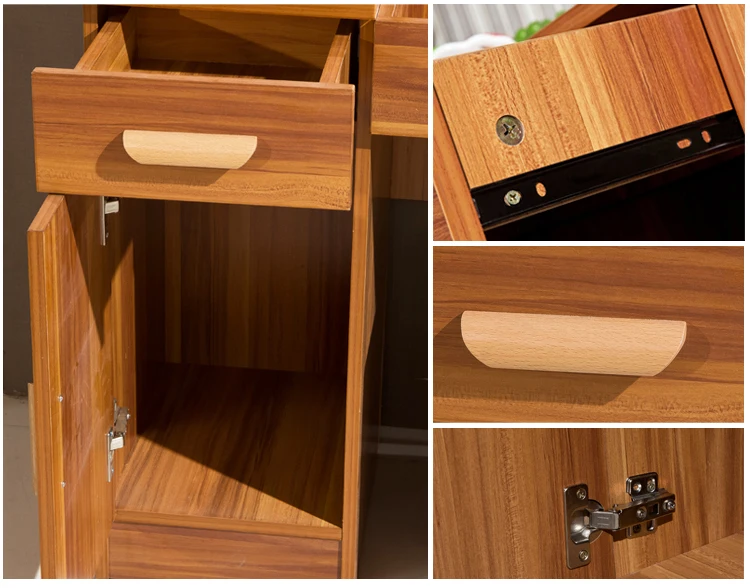 Home Furniture Brown Dresser Set Mirror Make Up Dresser Table