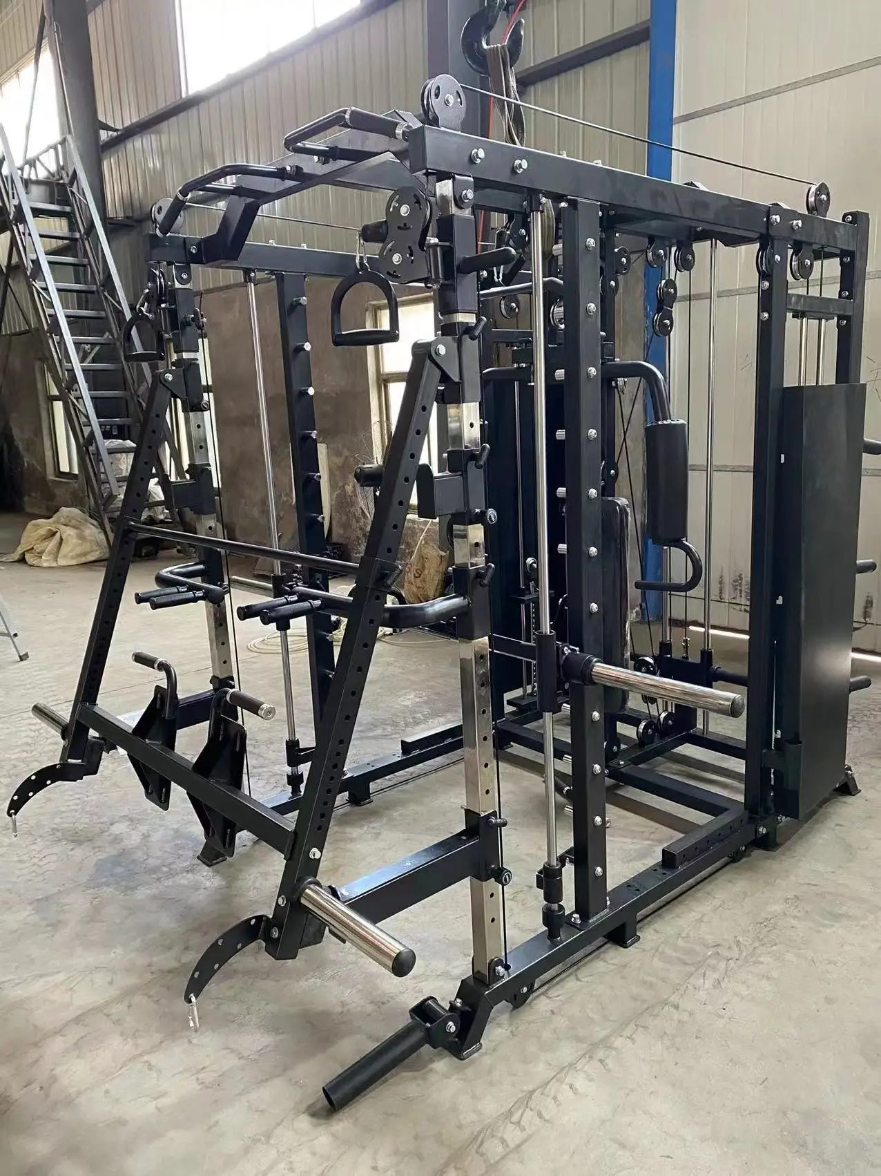 Gym Fitness Equipment Cable Crossover Comb Trainer Power Squat Rack Multifunction Smith Machine with Weight Stacks
