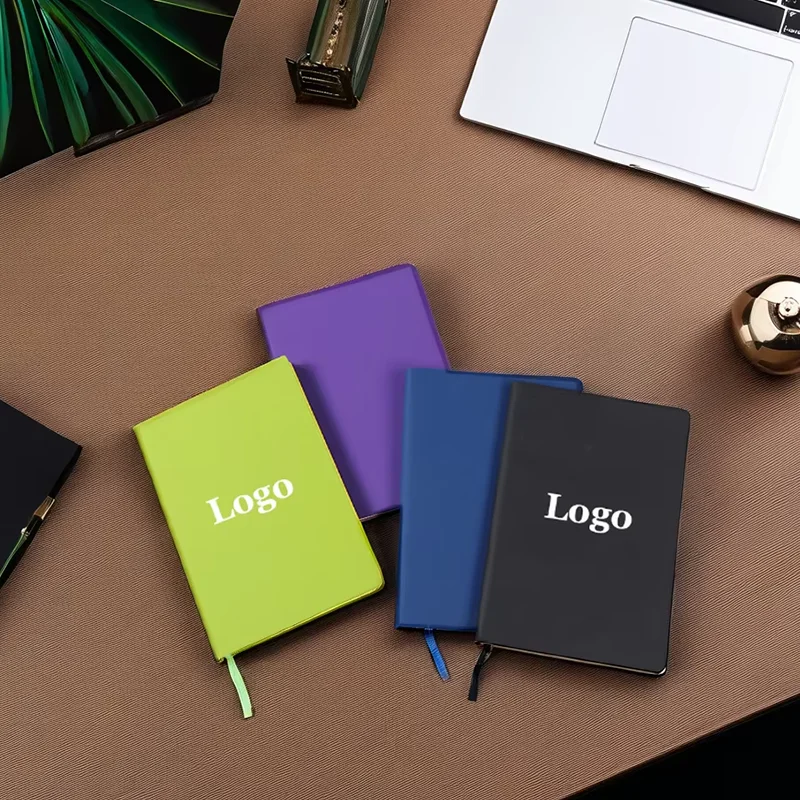 Wholesale A5 A6 A7 Customize Logo Blank Colored Ruled Notebook Hardcover Colored Promotional Advertising Notebook for Students