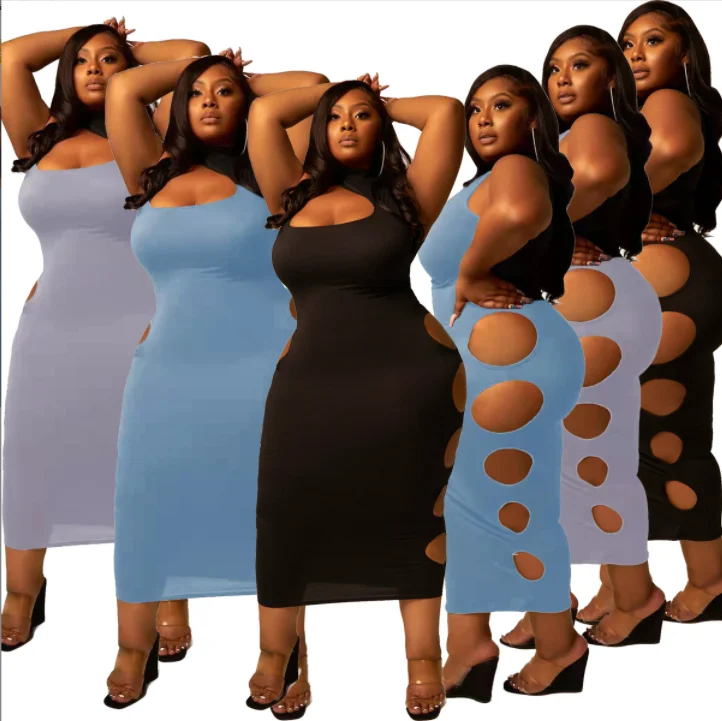 New Trend Plus Size Big Ass Fat Sexy Women Tight Bodycon Dress