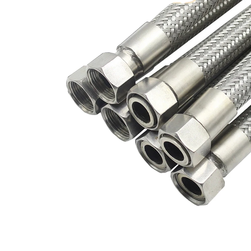 High temperature woven metal hoseCustomized Pressure Resistance Internal Thread Buckle Metal Hose 304 nless Fire Resistant
