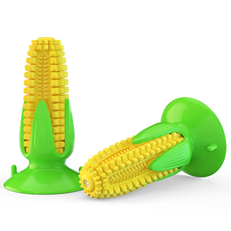 Wholesale Custom Eco-Friendly Dog Training Chew Corn Shaped Interactive Squeaky Pet Toy Sustainable and Cleaning Teeth Feature