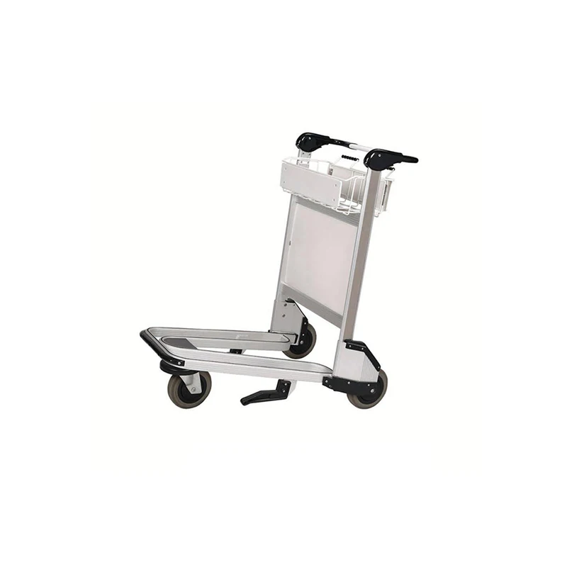 Hand Brake Airport Luggage Baggage Trolley Three Wheel Airport Passenger Luggage Trolley Stainless Steel Airport Trolley Cart
