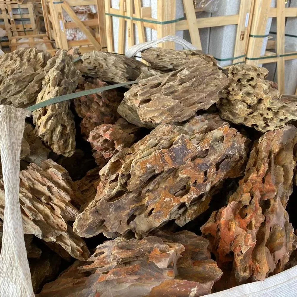  Красный и желтый камень для аквариума с косточками дракона декоративный тигровой