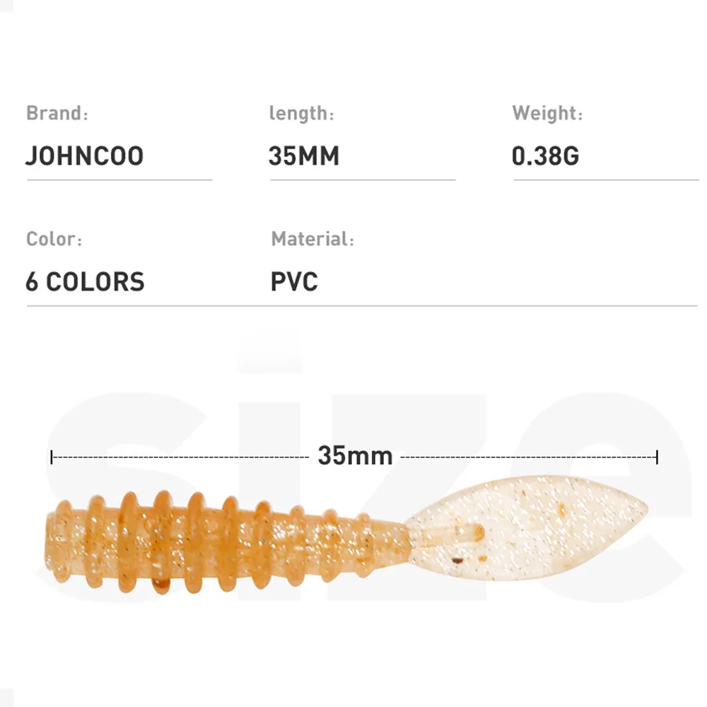 JOHNCOO 35mm 0.38g Rock fish Soft Lures Rock Swim baits Artificial Bait fishing Soft Worm Jig Fishing Soft Lure