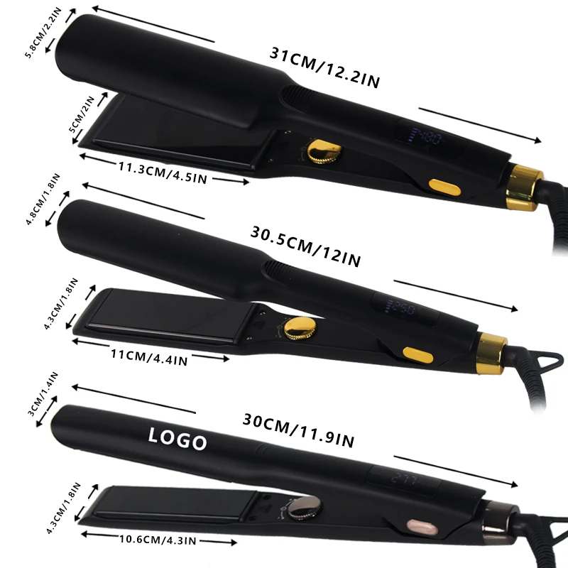 Customized Supplier Hair Straightener Planchas Para Cabello High Quality Titanium Flat Irons LCD Display With Lock Design