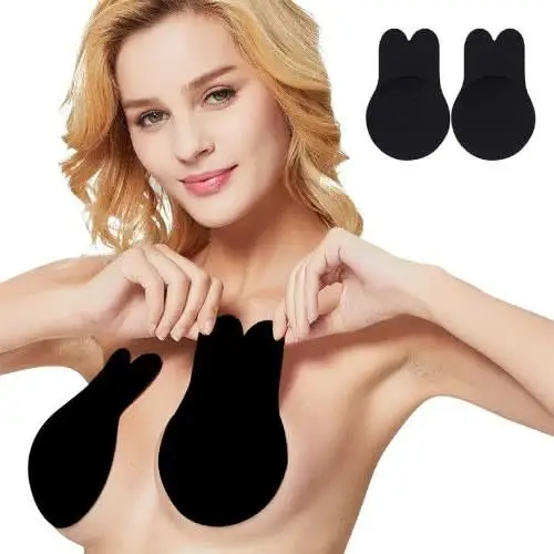 Rabbit Ear Self Adhesive Push Up Bras  Women Sticky Invisible Silicone Strapless Backless Pasties