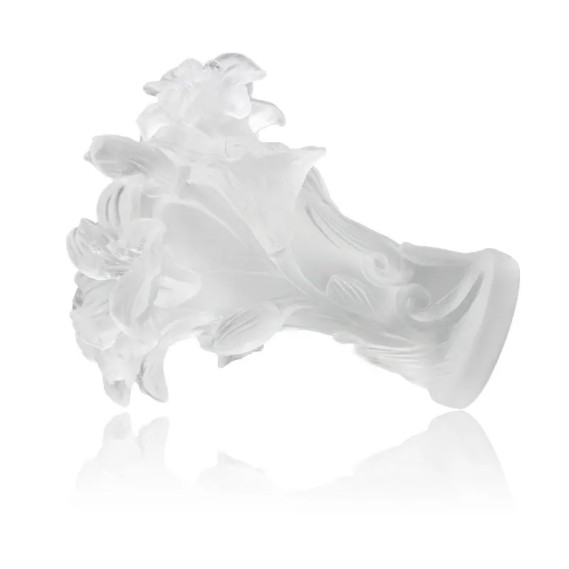 Latest Lily flower Design Crystal Mubkhar Incense Burner Elegant Flower Home Crystal Censer Decor Arabic Style