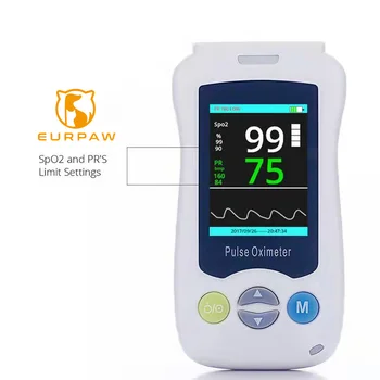 EUR PET Portable Digital Veterinary pulse oximeters Heart Rate Blood Pressure Spo2 Monitor Finger Clip Blood Oxygen Detector