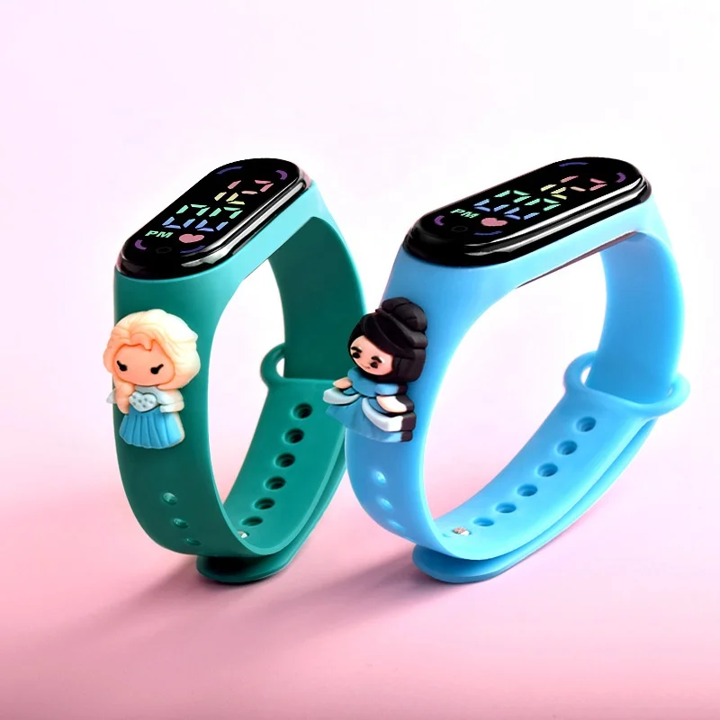M7 Cartoon Princess Led Doll Watch Lovely Outdoor Sports Electronic Watch