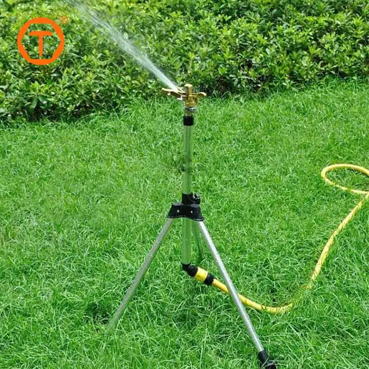 Heavy duty irrigation lawn telescopic 360 degree rotating tripod impact water sprinkler for lawn yard garden