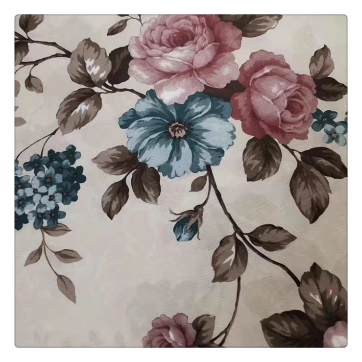 100 polyester super tricot flower printed microfiber velboa plush upholstery fabric