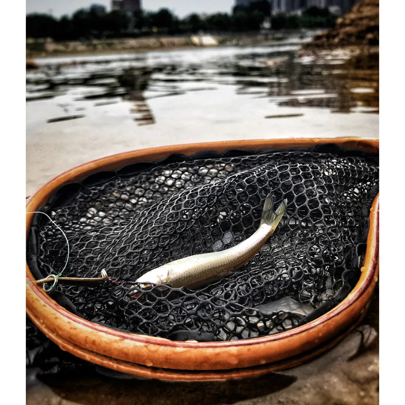 
Small Wooden handle fish Hand net portable fishing nets floats for fishing 