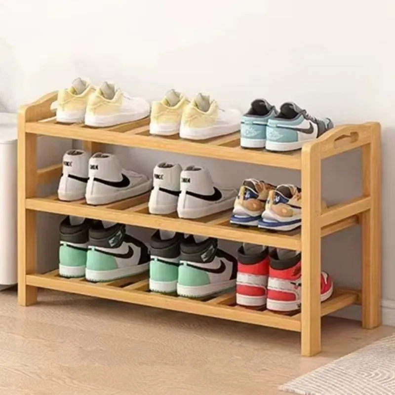 Custom Made Size Economical Practical Multi-layer Simple Household Wooden Bamboo Shoes Rack For Storaging Shoes