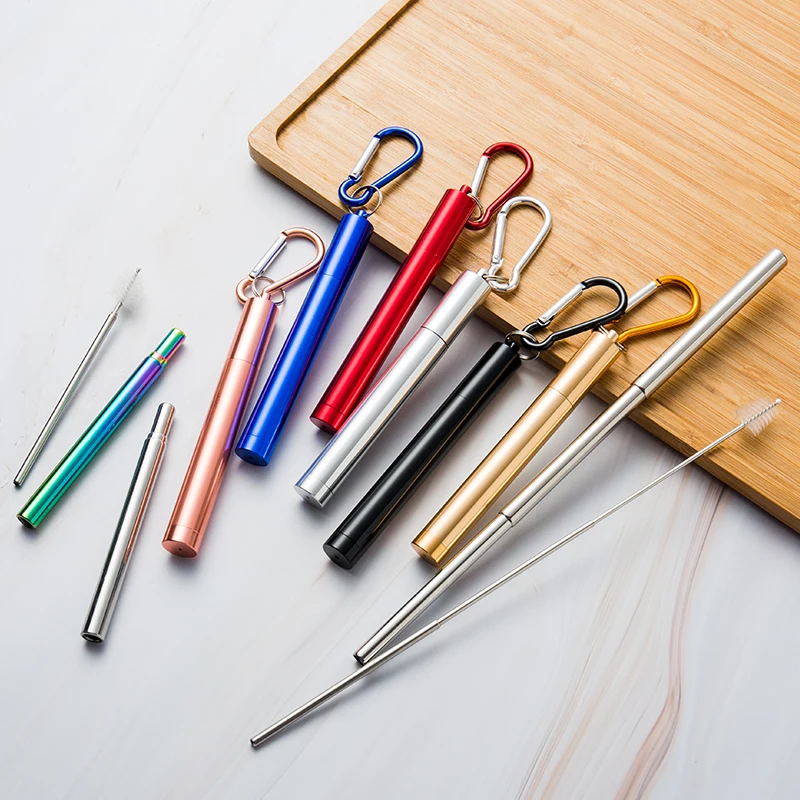 Eco Friendly Product Metal Straw Collapsible Stainless Steel 304 Straws