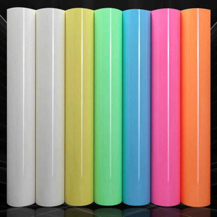 Custom PU glow in the dark heat transfer luminous vinyl for t-shirts garments